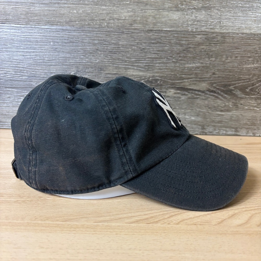 New York Yankees Hat Cap Strap Back Black Faded MLB Baseball '47 - Picture 6 of 9